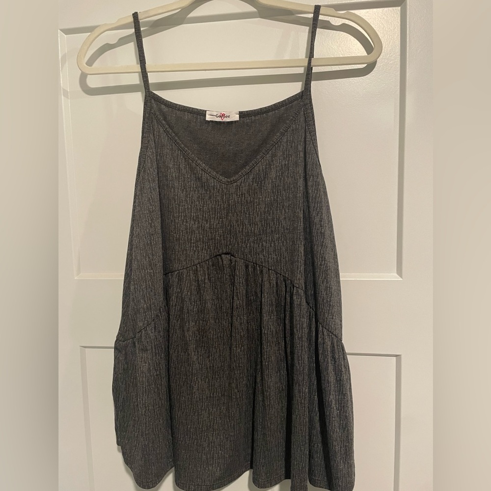 Size Small Charcoal Baby Doll Tank Top GeeGee